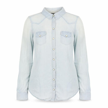 Womens UK Size 8 Topshop Blue Basic Button-Up