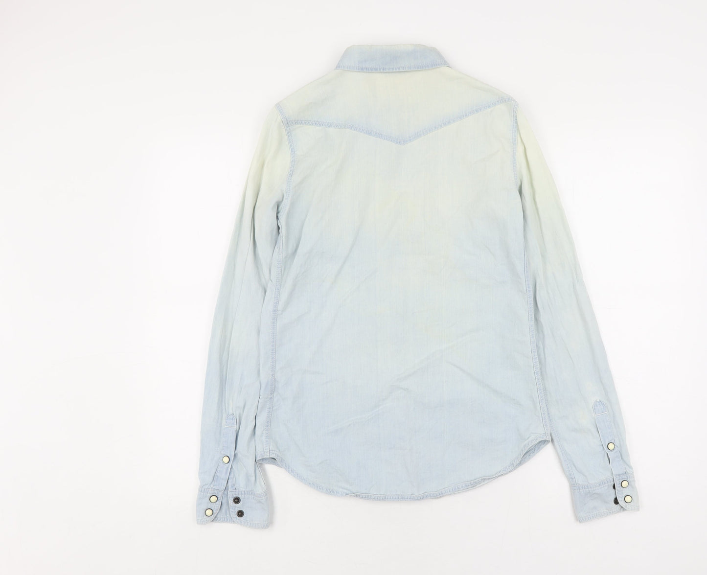 Womens UK Size 8 Topshop Blue Basic Button-Up