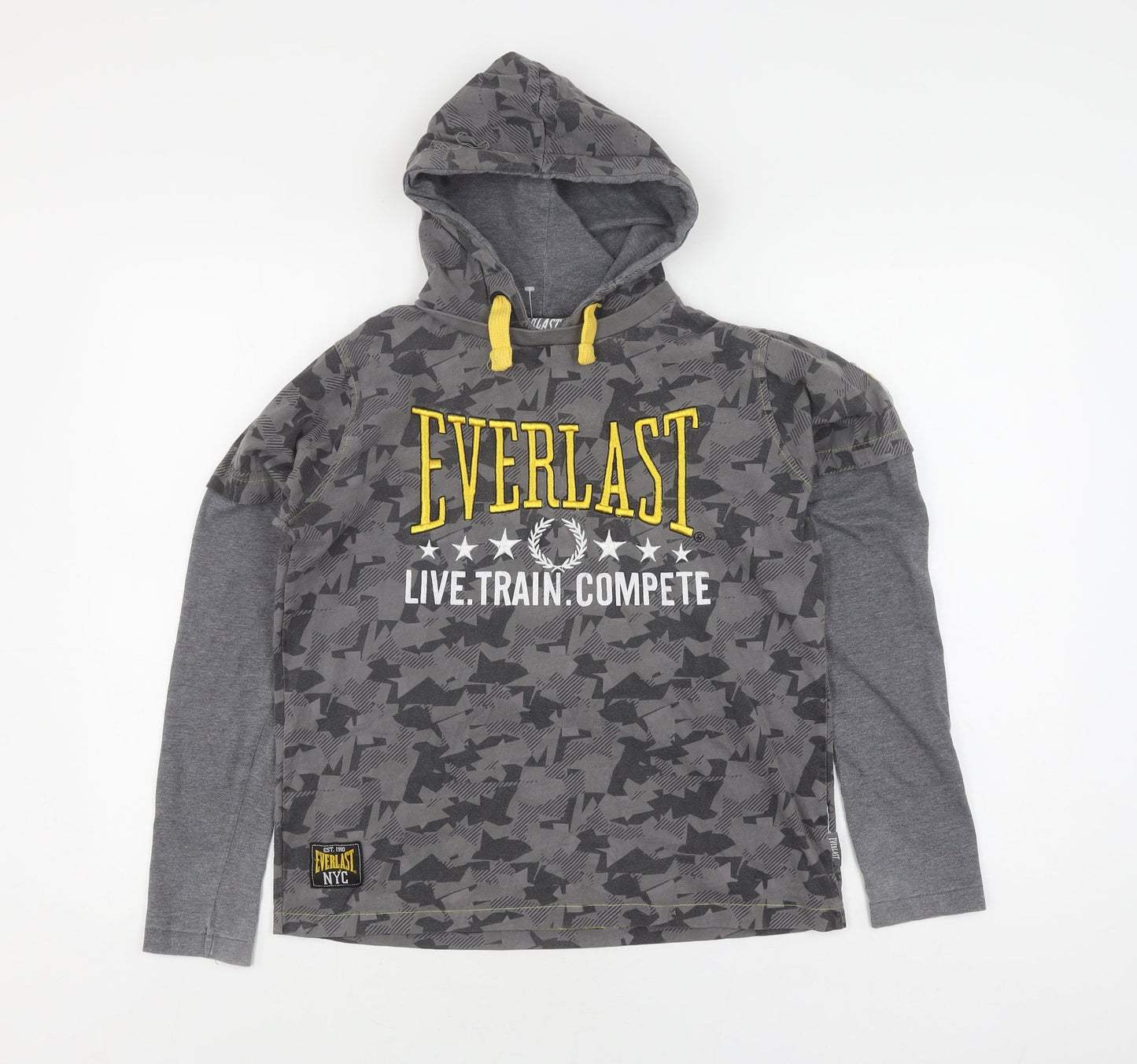 Everlast Boys Grey Camouflage Pullover Hoodie, Size 8 Years