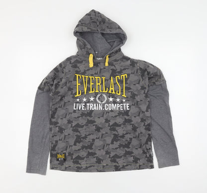 Everlast Boys Grey Camouflage Pullover Hoodie, Size 8 Years