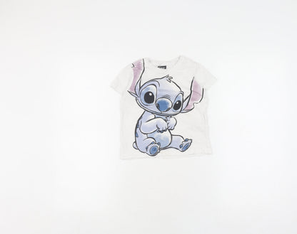 Disney at Primark Girls White Stitch T-Shirt 3-4 Years
