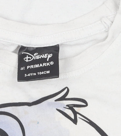 Disney at Primark Girls White Stitch T-Shirt 3-4 Years