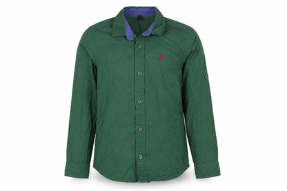 United Colors of Benetton Boys Green Cotton Button-Up Shirt - Size S