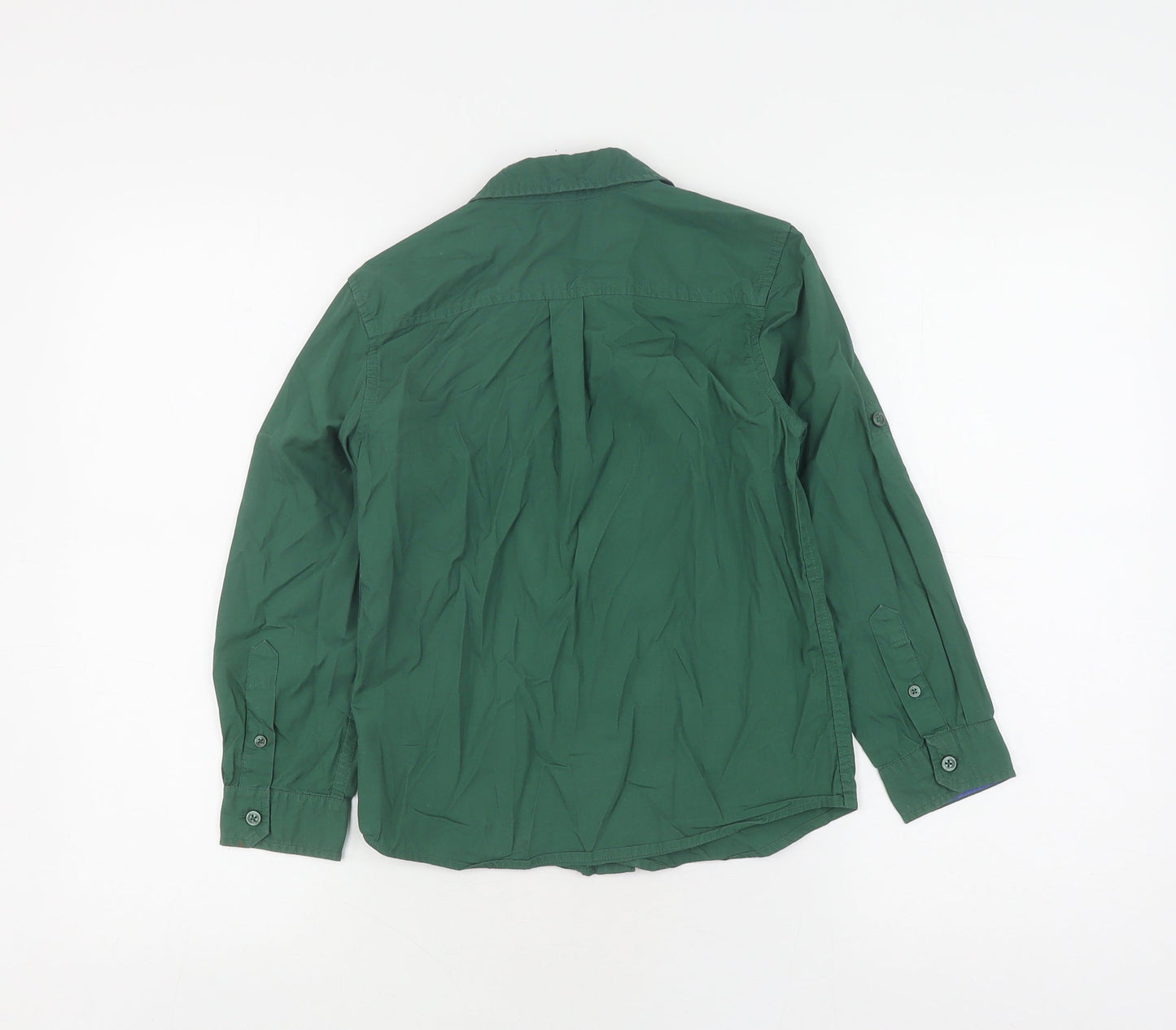 Benetton Boys Green Cotton Button-Up Shirt - Size S