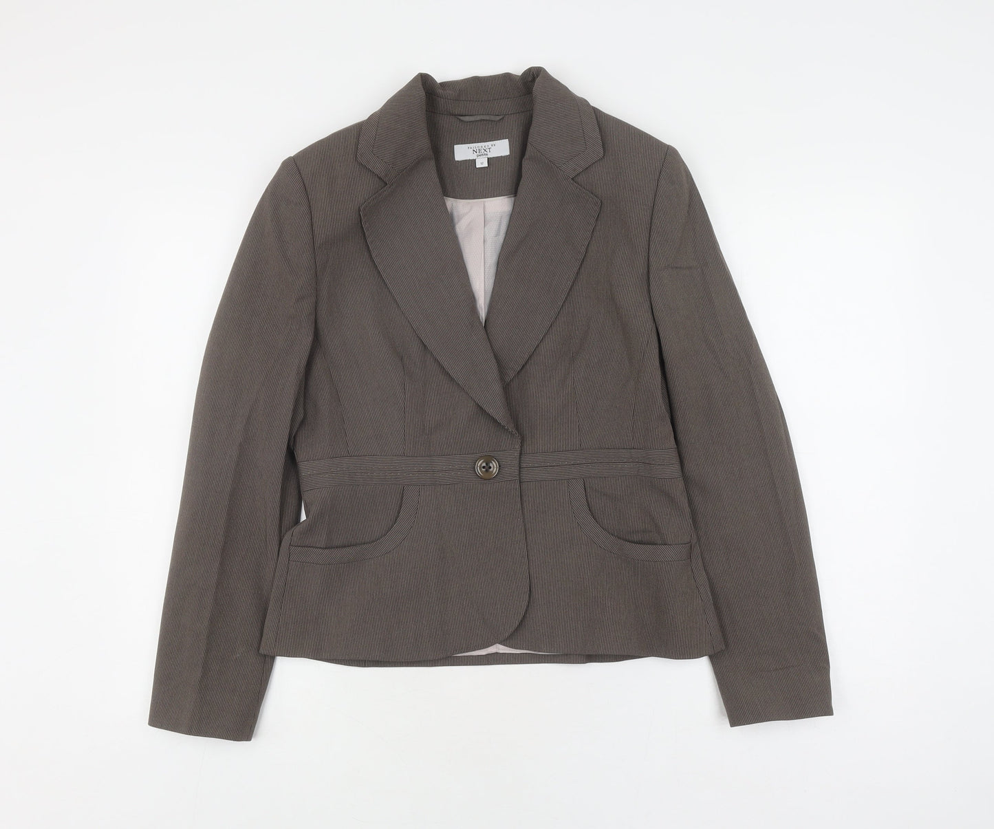 Next Women's Brown Pinstripe Blazer - Size 12