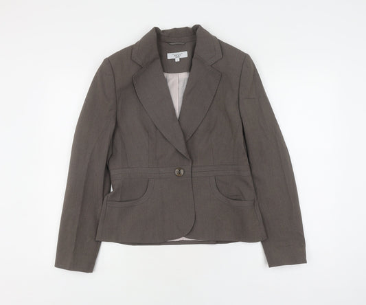 Next Women's Brown Pinstripe Blazer - Size 12