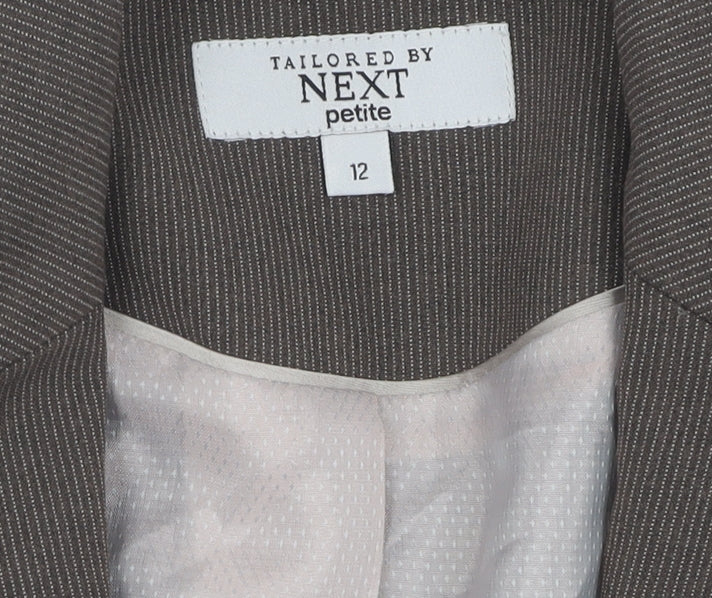 Next Women's Brown Pinstripe Blazer - Size 12