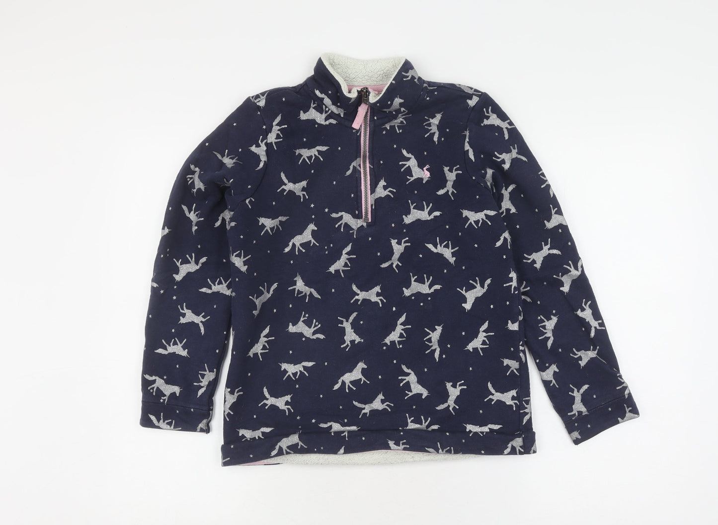 Joules Girls Blue Animal Print Fleece Sweatshirt 11-12 Years