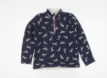 Joules Girls Blue Animal Print Fleece Sweatshirt 11-12 Years
