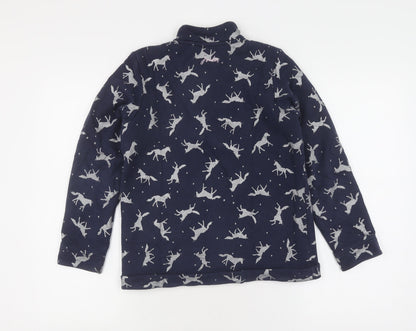 Joules Girls Blue Animal Print Fleece Sweatshirt 11-12 Years