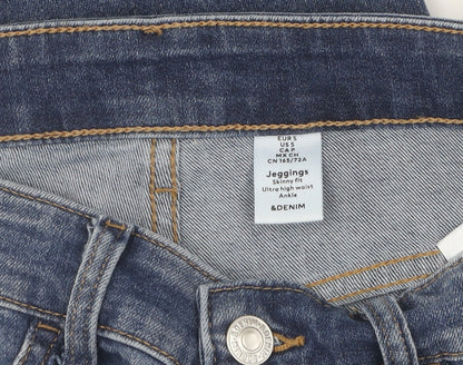 Womens UK Size L H&M Skinny Fit Ankle Blue Jeans