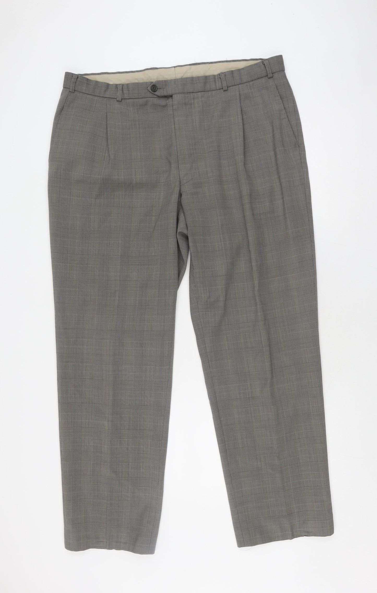 Unisex Adultss UK Size 10 Marks and Spencer Classic Fit Dress Pants Grey Trouser