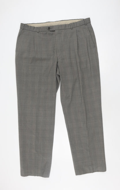 Unisex Adultss UK Size 10 Marks and Spencer Classic Fit Dress Pants Grey Trouser
