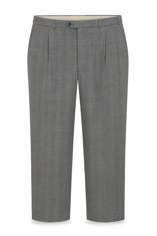 Front view of Marks & Spencer Grey Check Dress Pants, size 10, unisex