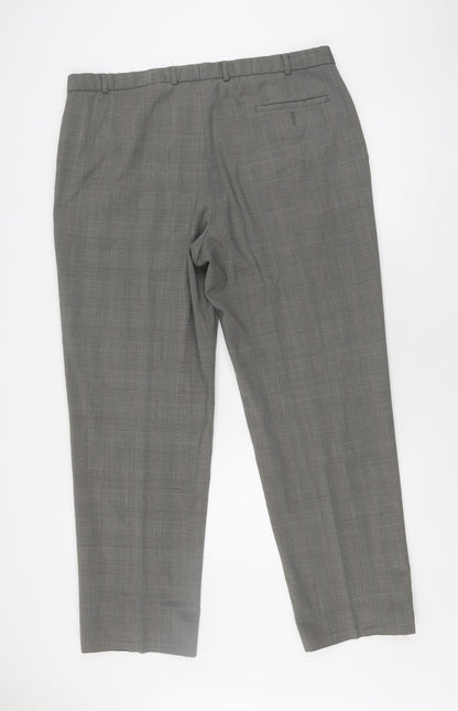Unisex Adultss UK Size 10 Marks and Spencer Classic Fit Dress Pants Grey Trouser