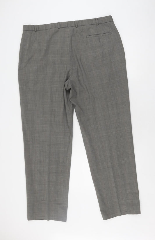 Unisex Adultss UK Size 10 Marks and Spencer Classic Fit Dress Pants Grey Trouser