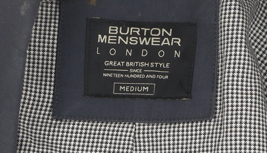 Mens UK Size M Burton Menswear Blue Overcoat