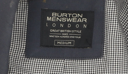 Mens UK Size M Burton Menswear Blue Overcoat