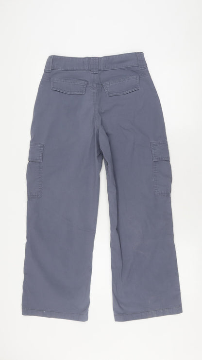 Hollister Boys Grey Cargo Trousers XS Relaxed Fit Casual