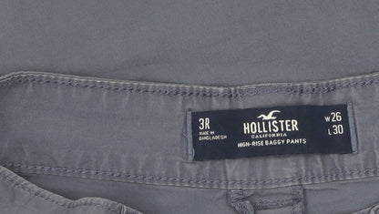 Hollister Boys Grey Cargo Trousers XS Relaxed Fit Casual