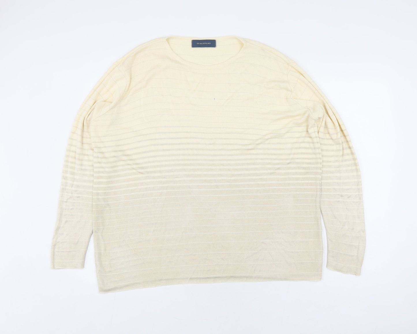 Womens UK Size 14 Debenhams Beige Pullover Jumper