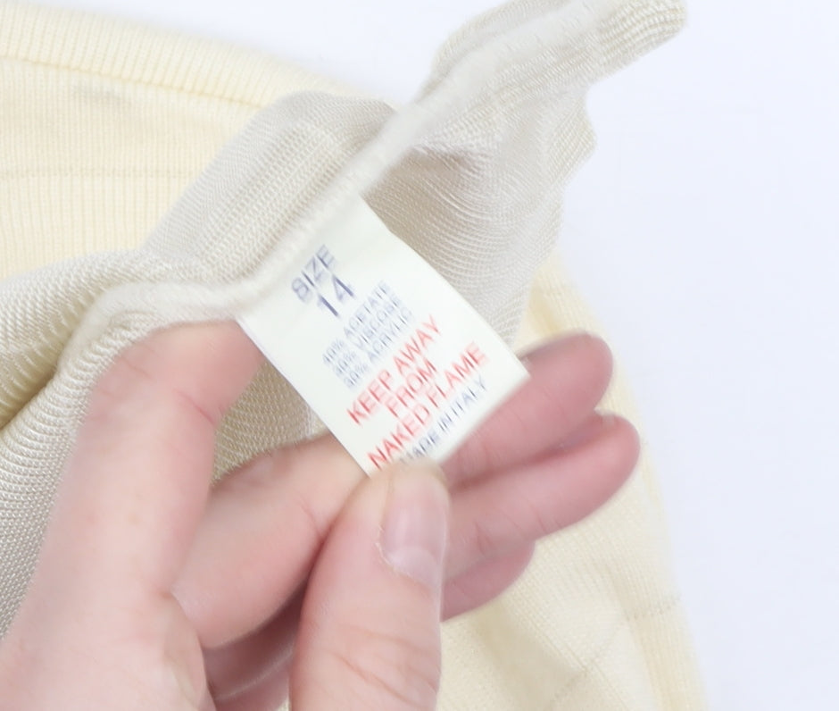 Womens UK Size 14 Debenhams Beige Pullover Jumper