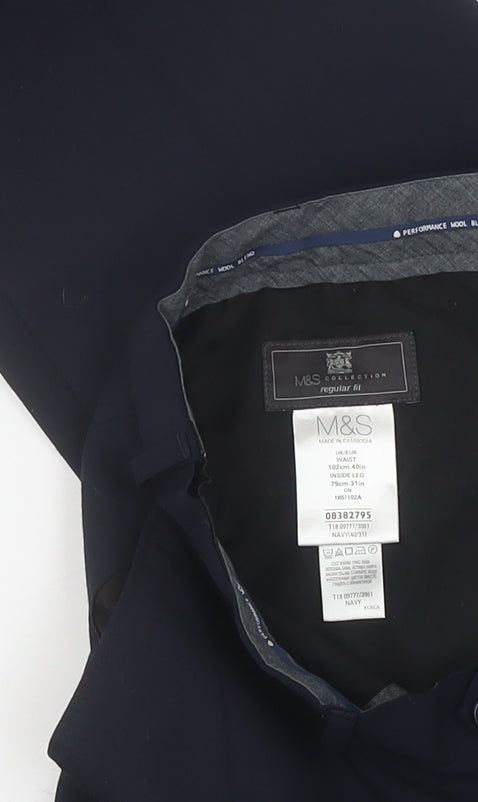 Marks and Spencer Men's 34 Blue Dress Pants