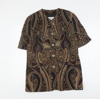 Womens UK Size 12 Windsmoor Brown Basic Button-Up