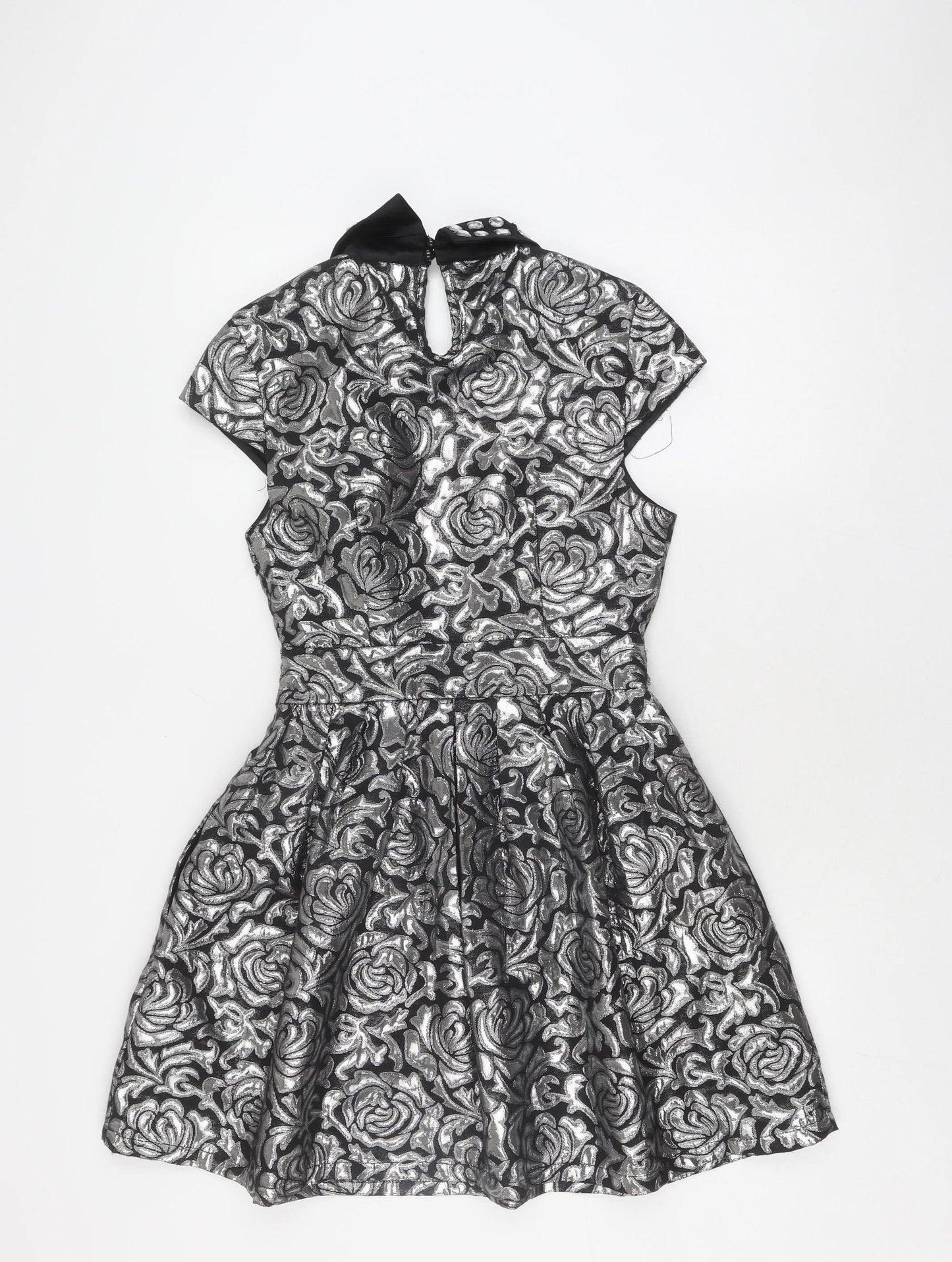 Boohoo Boutique Women's Black Floral Fit & Flare Short Dress