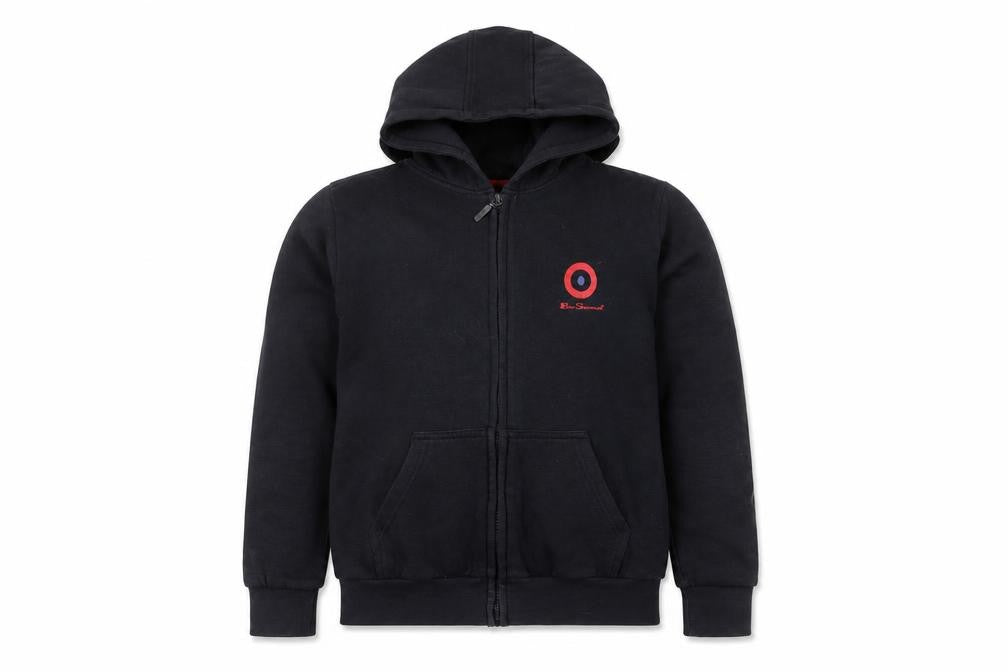 Front view of Ben Sherman boys’ blue full zip hoodie 10-11 years