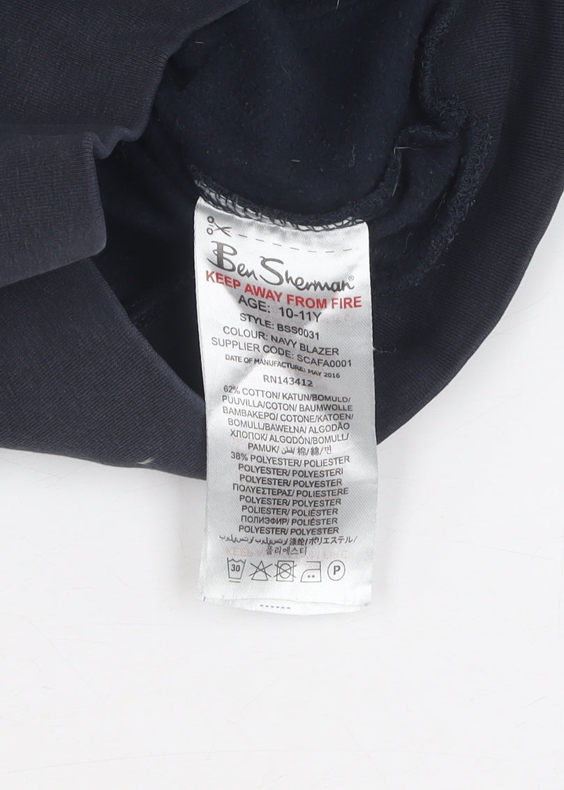 Ben Sherman Boys Blue Full Zip Hoodie 10-11 Years