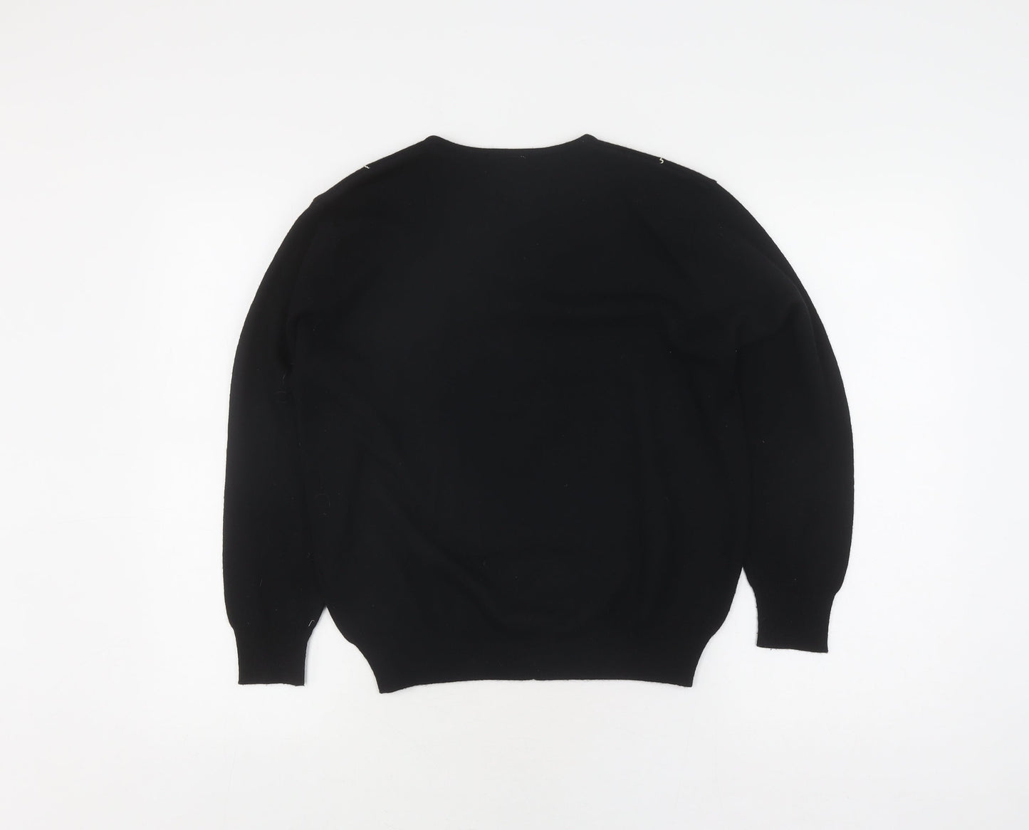 Eastex Women's Black Pullover Jumper, Size 12, Embroidered