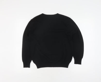 Eastex Women's Black Pullover Jumper, Size 12, Embroidered