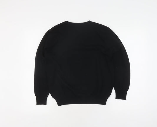 Eastex Women's Black Pullover Jumper, Size 12, Embroidered