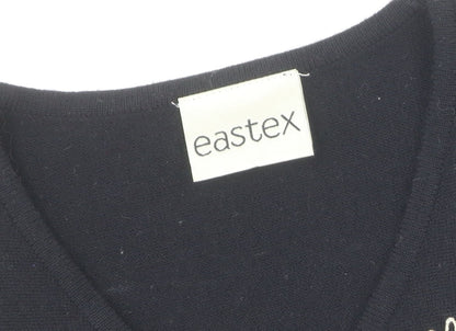 Eastex Women's Black Pullover Jumper, Size 12, Embroidered