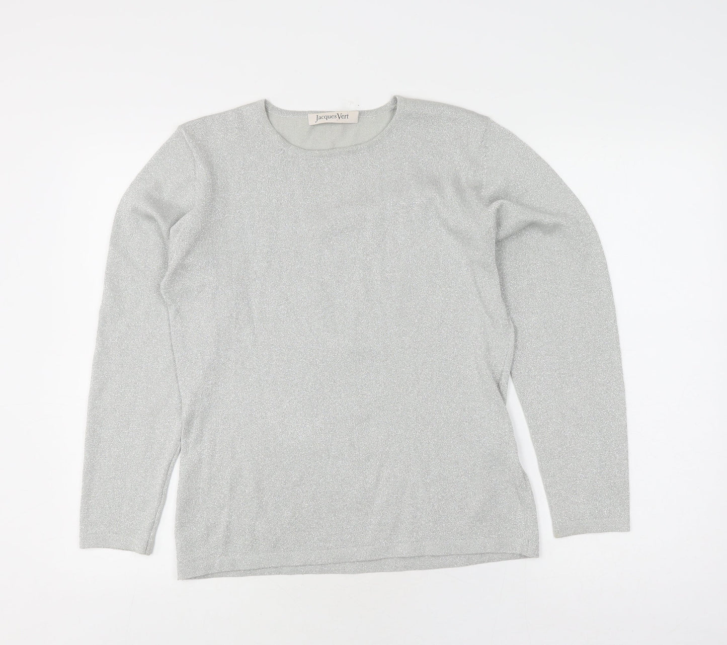 Womens UK Size 2 Jacques Vert Silver Pullover Jumper