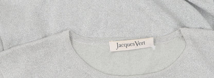 Womens UK Size 2 Jacques Vert Silver Pullover Jumper