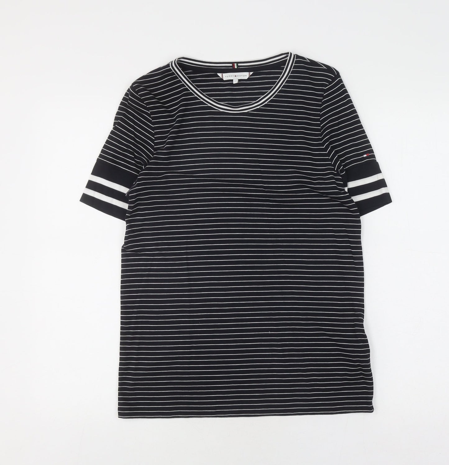Womens UK Size S Tommy Hilfiger Black Jersey T-Shirt