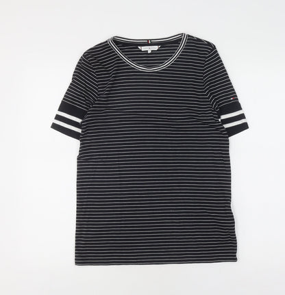 Womens UK Size S Tommy Hilfiger Black Jersey T-Shirt