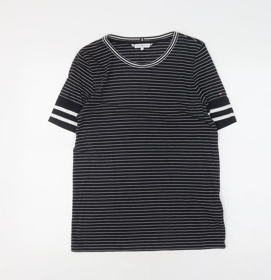 Womens UK Size S Tommy Hilfiger Black Jersey T-Shirt