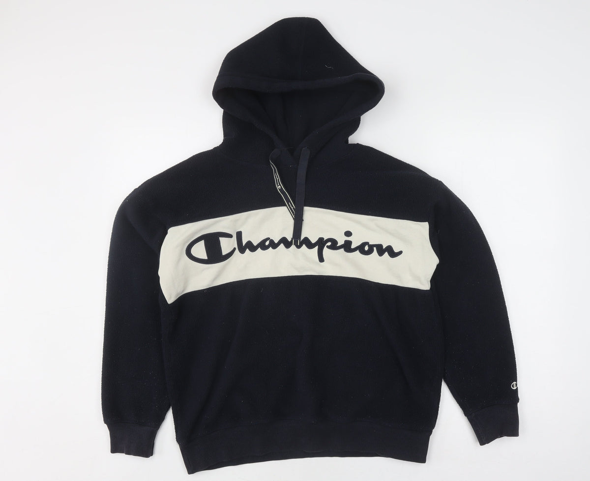 Additional front view of Champion unisex small black pullover hoodie