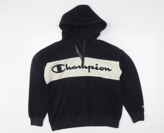 Additional front view of Champion unisex small black pullover hoodie