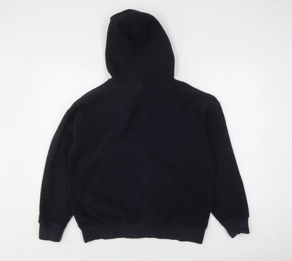 Back view of Champion unisex small black pullover hoodie