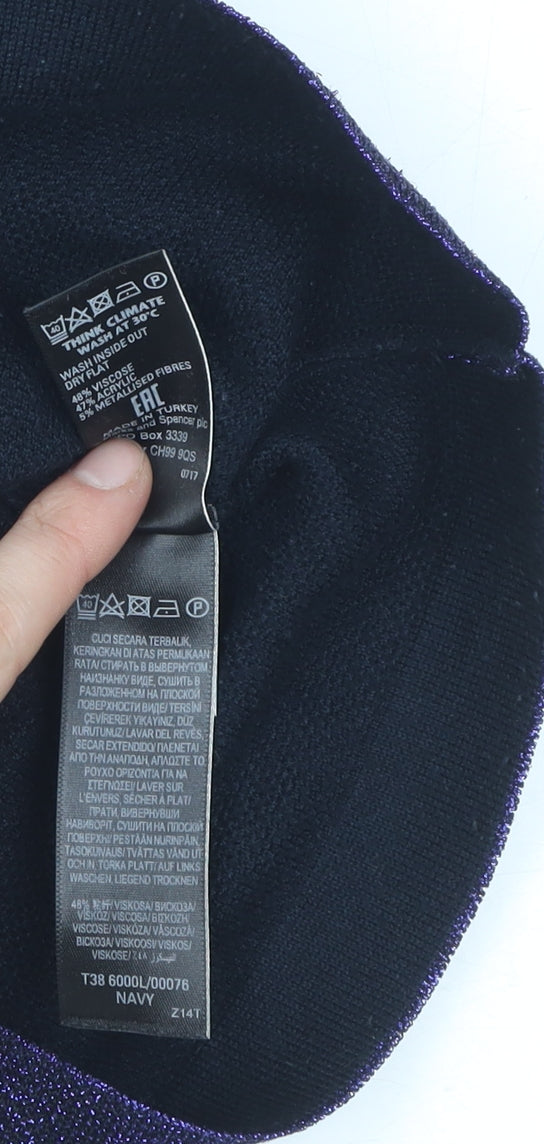 Womens UK Size 8 Marks and Spencer Blue Tunic Jumper