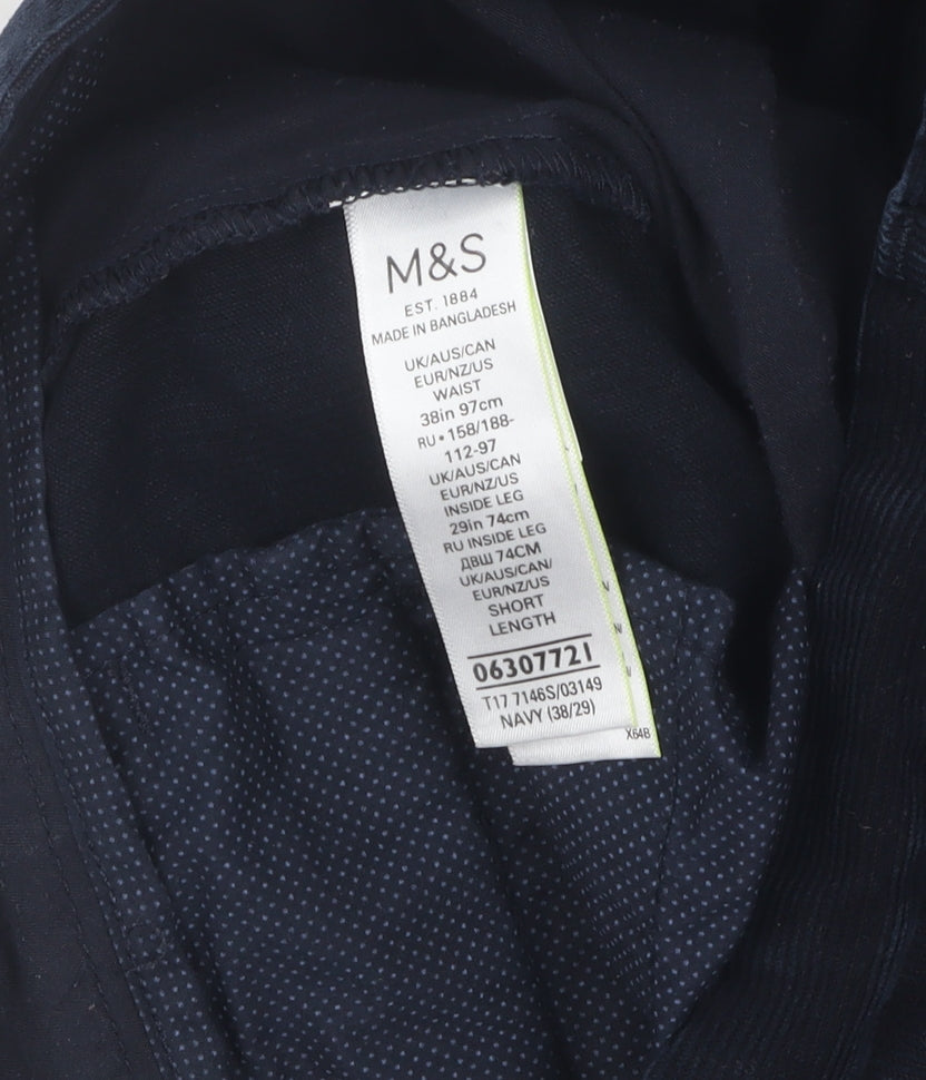 Marks and Spencer Men's Blue Slim Trousers 38