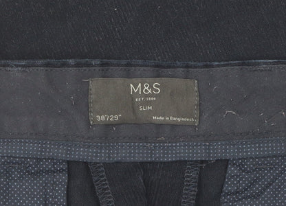 Marks and Spencer Men's Blue Slim Trousers 38