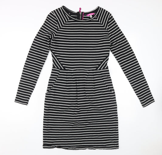 Joules Women's Black Striped Sheath Dress Size 10