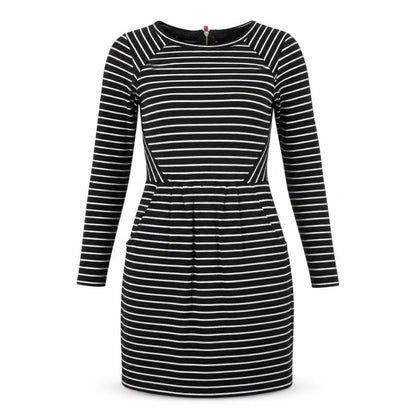 Joules Women's Black Striped Sheath Dress Size 10