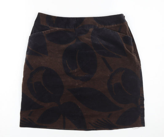 Boden Women's Brown Floral Pencil Skirt Size 10