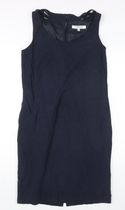 L.K. Bennett Women's Blue Sheath Dress, Size 8, Silk Blend